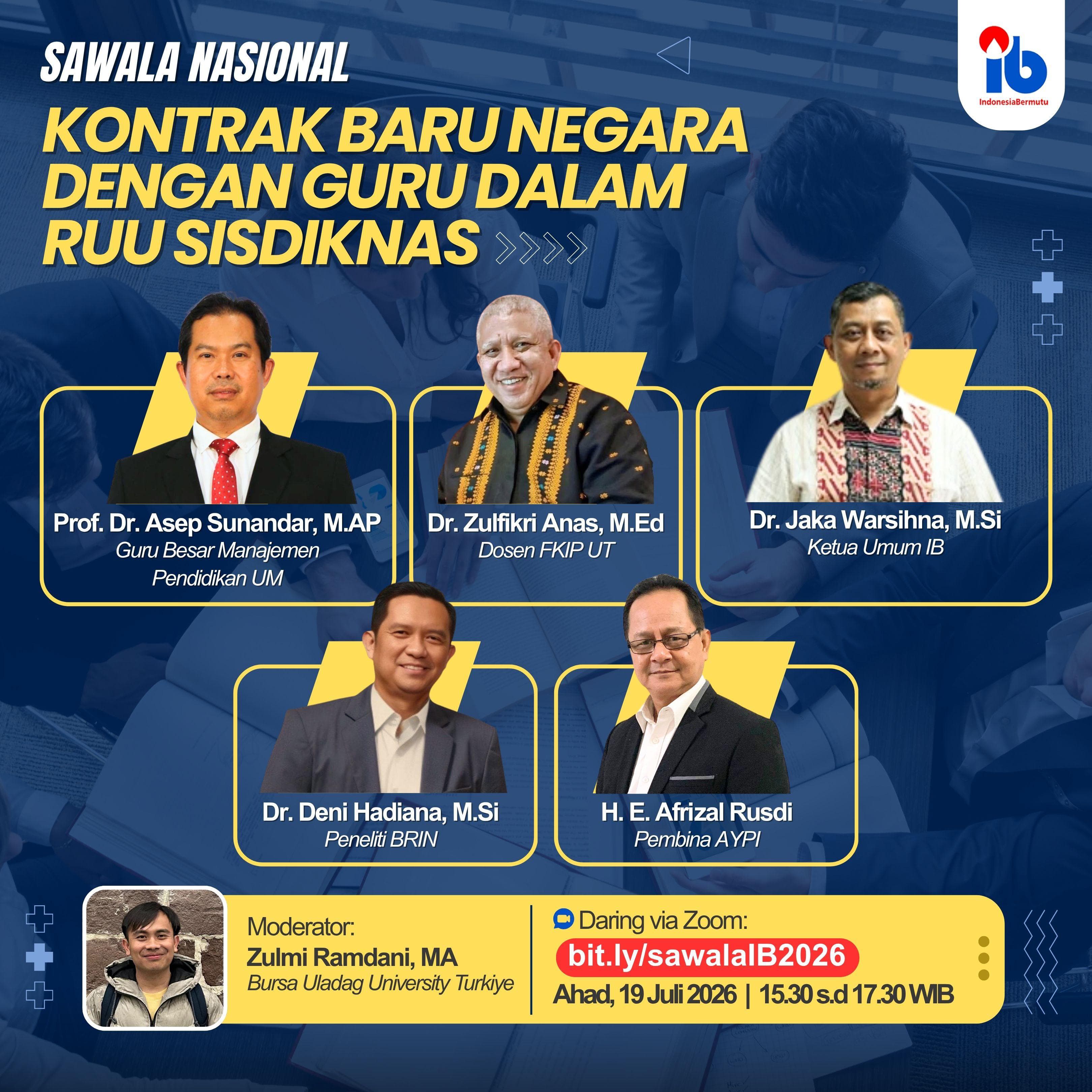 IndonesiaBermutu Gelar Sawala Nasional Bahas Kontrak Baru Negara dengan Guru dalam RUU Sisdiknas